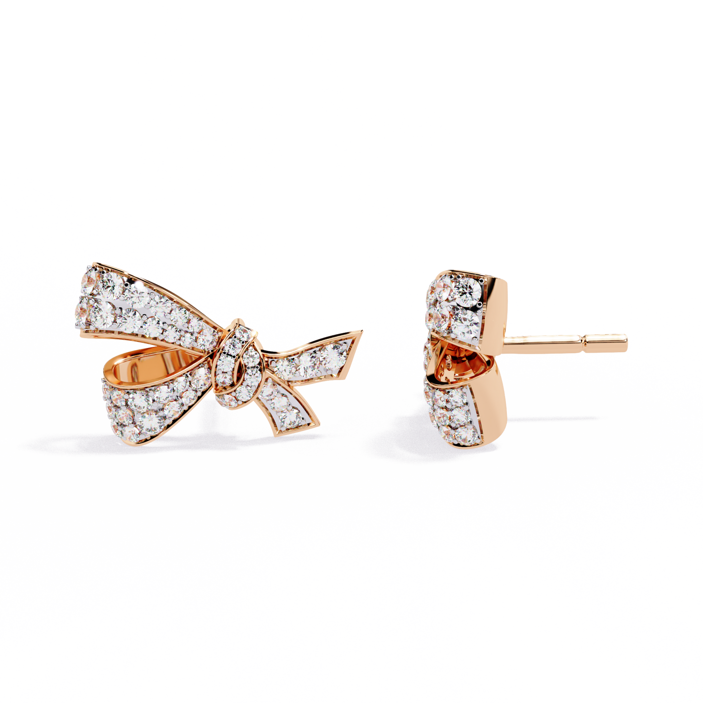 Round Cut Diamond Infinity Shape Elegant Art Deco Statement Handmade Stud Earring Gift For Women's - HIGHCARAT DIAMONDS