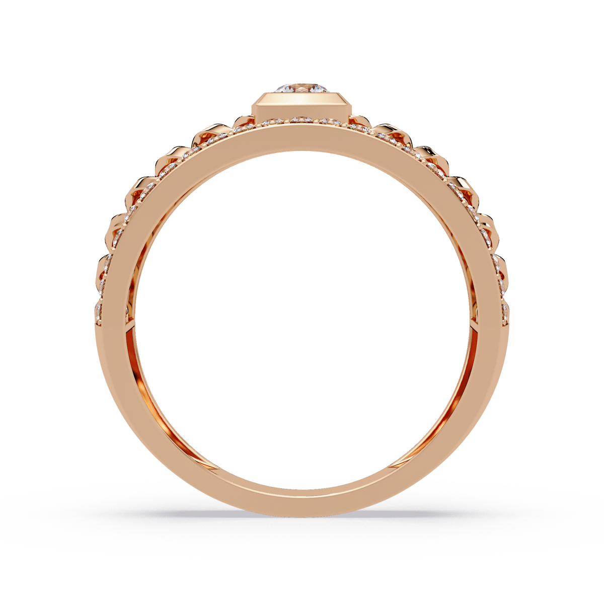 Round Cut Lab Grown Diamond Chain Link Open Weave Diamond Band - HIGHCARAT DIAMONDS
