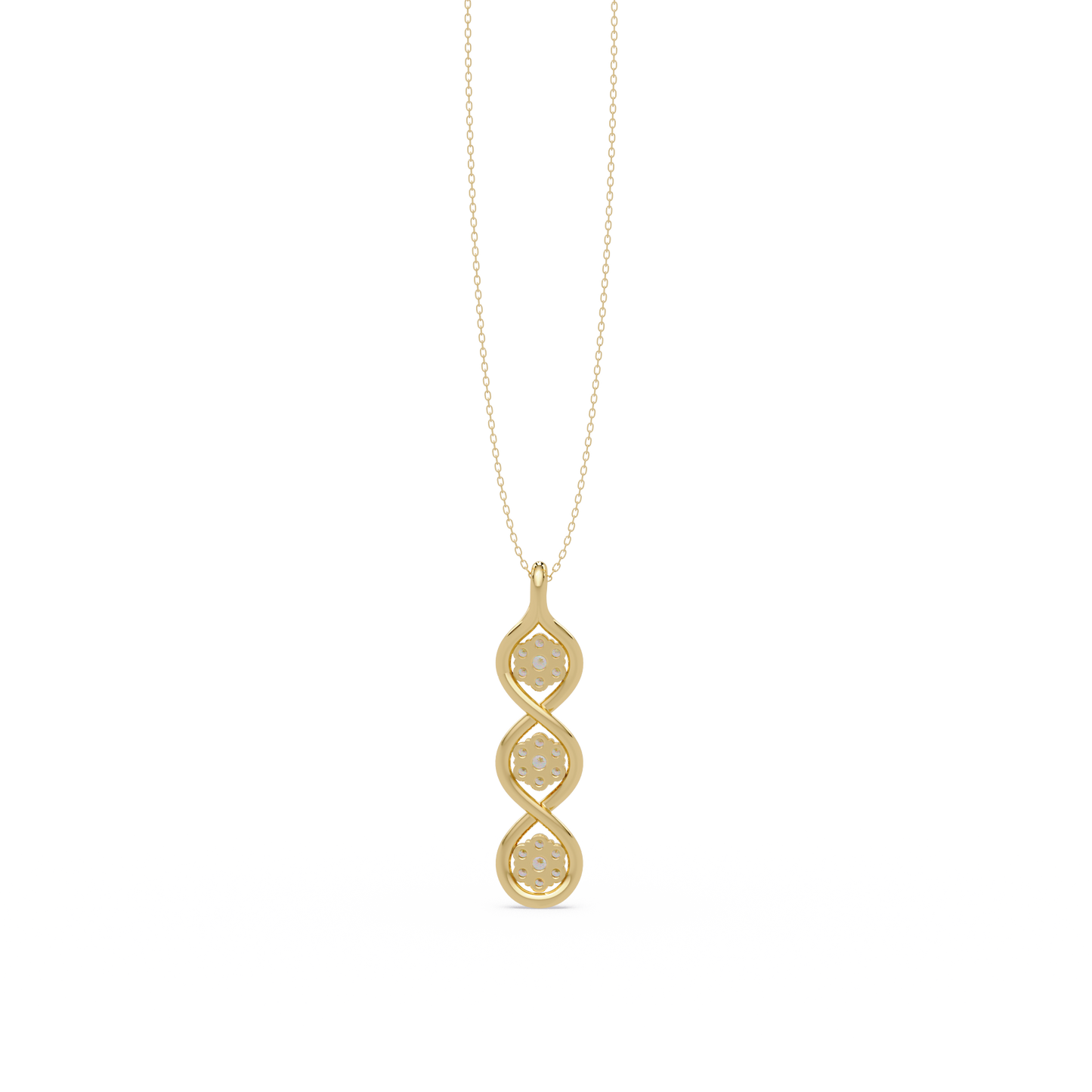 Round Cut Lab Grown Diamond Floral Prong Set Rose Gold Pendant - HIGHCARAT DIAMONDS
