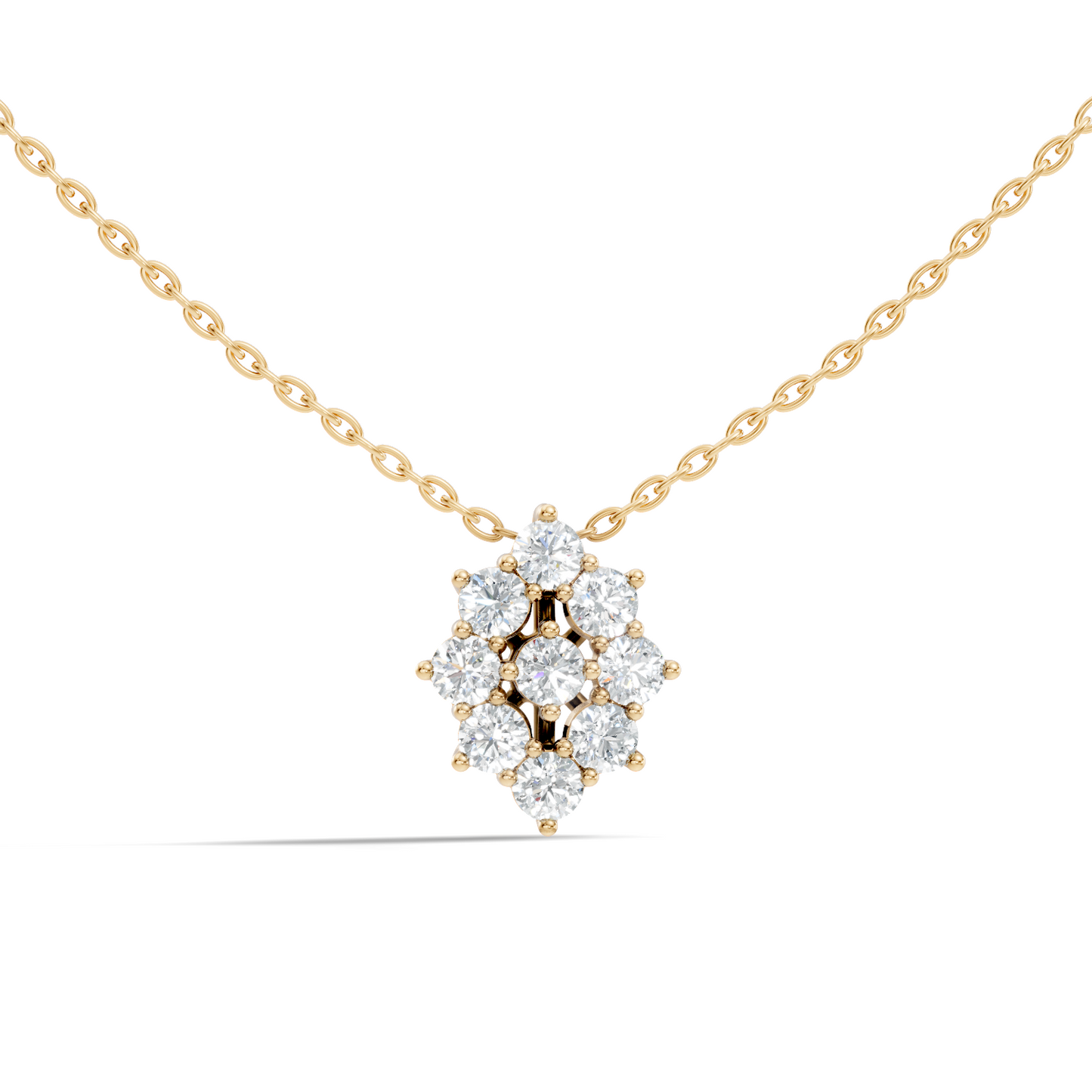 Elegant Handmade Diamond Pendant in 14K White Gold Minimalist Round Cut Jewelry - HIGHCARAT DIAMONDS