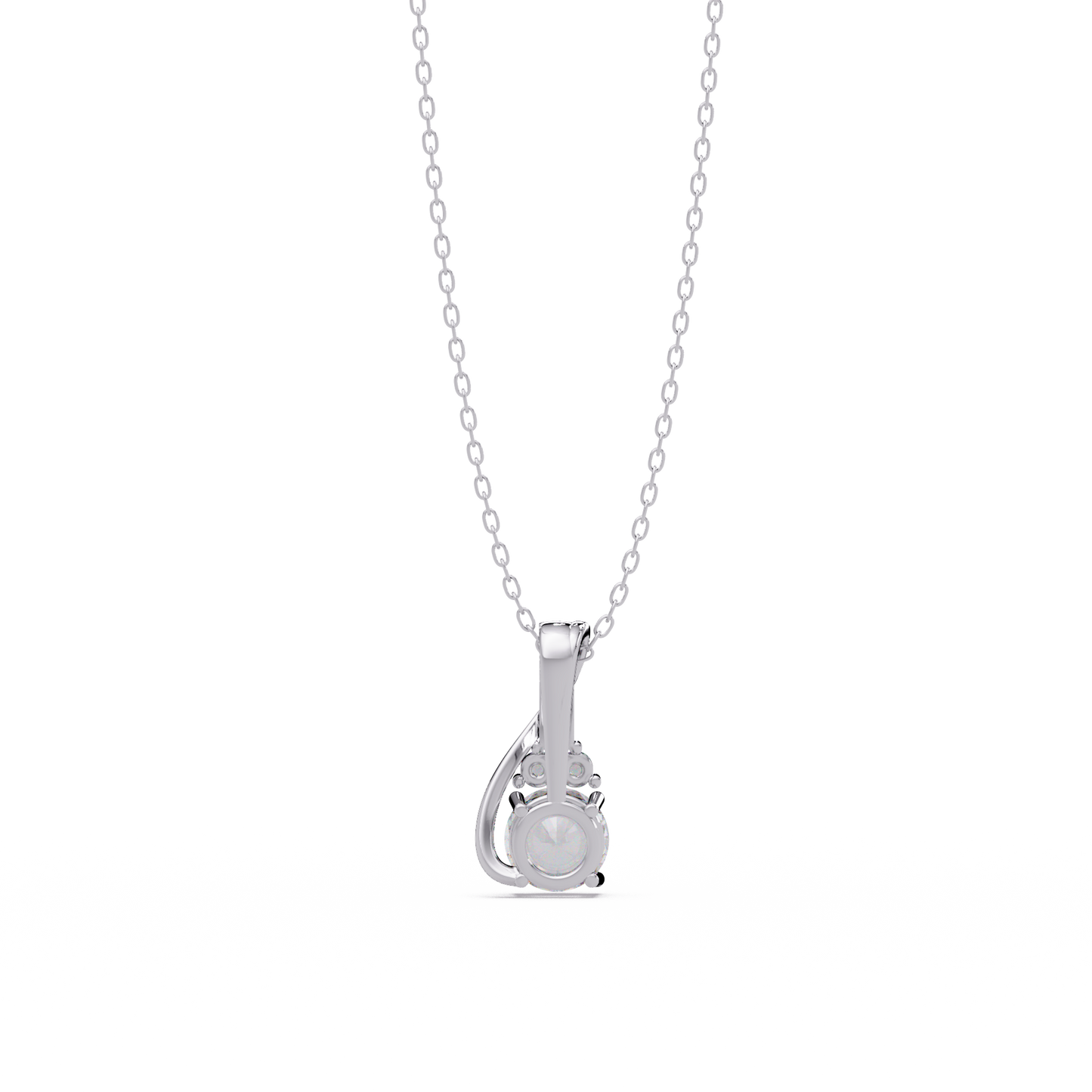 Round Cut Lab Grown Diamond Prong Set 4 Stone Pendant - HIGHCARAT DIAMONDS