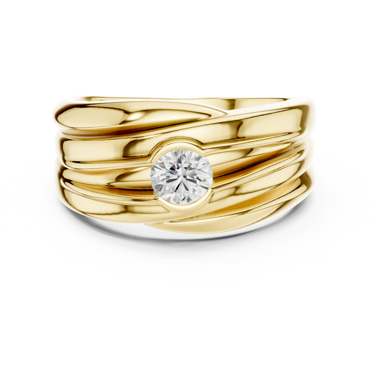 One Stone Solitaire Round Shape Lab grown Diamond Vintage Men's Diamond Ring - HIGHCARAT DIAMONDS