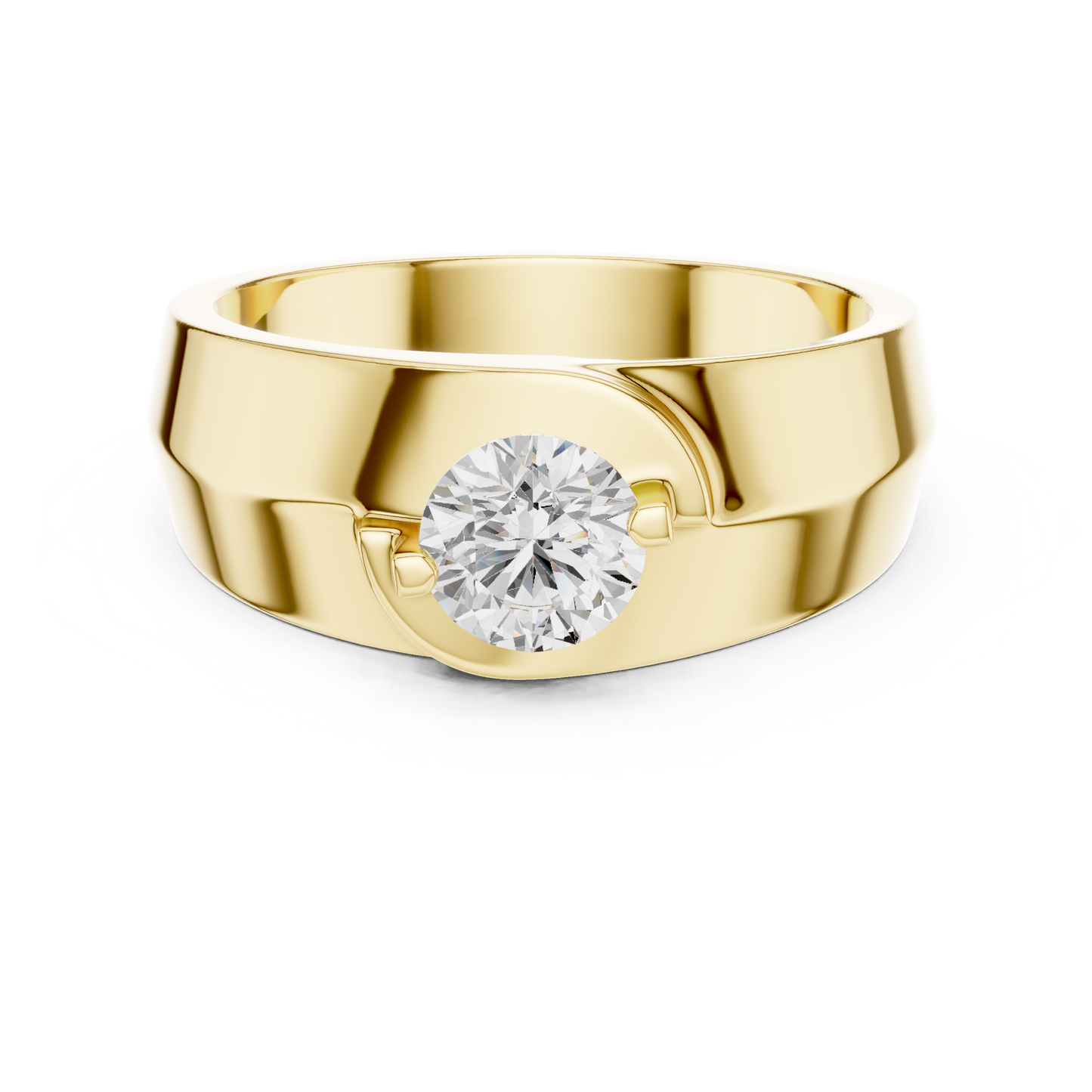 Round Shape Lab Grown Diamond Solitaire Vintage Fabulous Unique Type Diamond Ring for men Daily wear - HIGHCARAT DIAMONDS