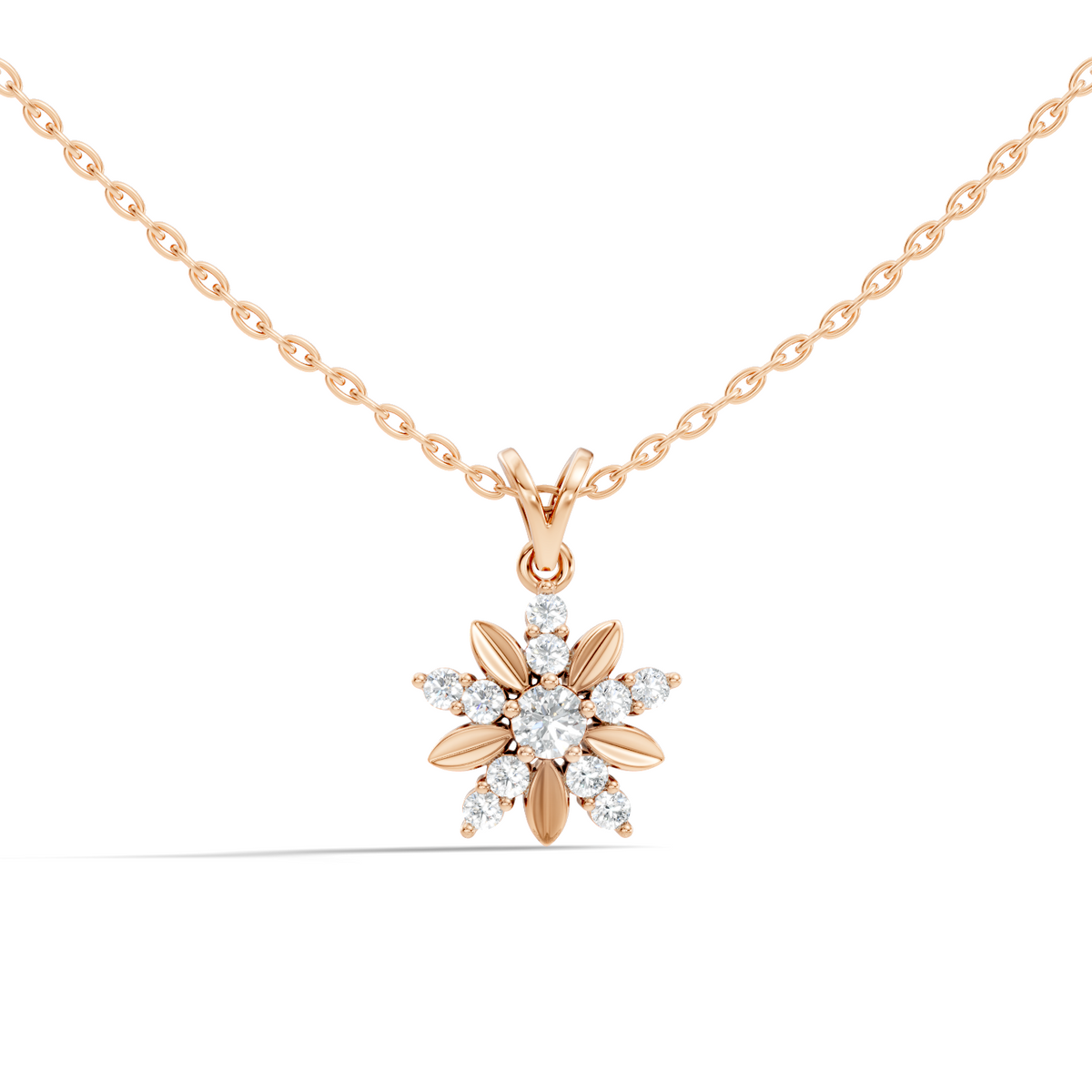 Vintage Inspired 14K Solid White Gold Diamond Pendant Timeless Anniversary Gift - HIGHCARAT DIAMONDS