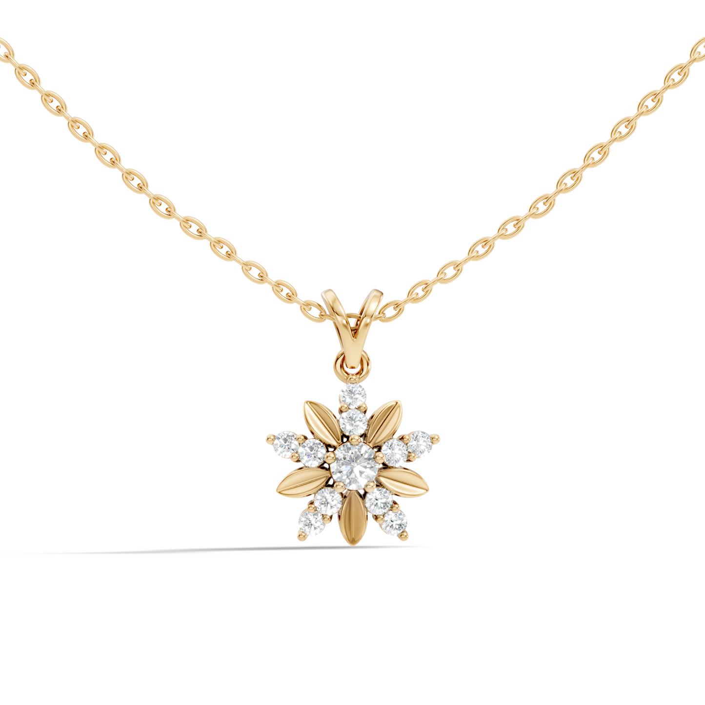 Vintage Inspired 14K Solid White Gold Diamond Pendant Timeless Anniversary Gift - HIGHCARAT DIAMONDS