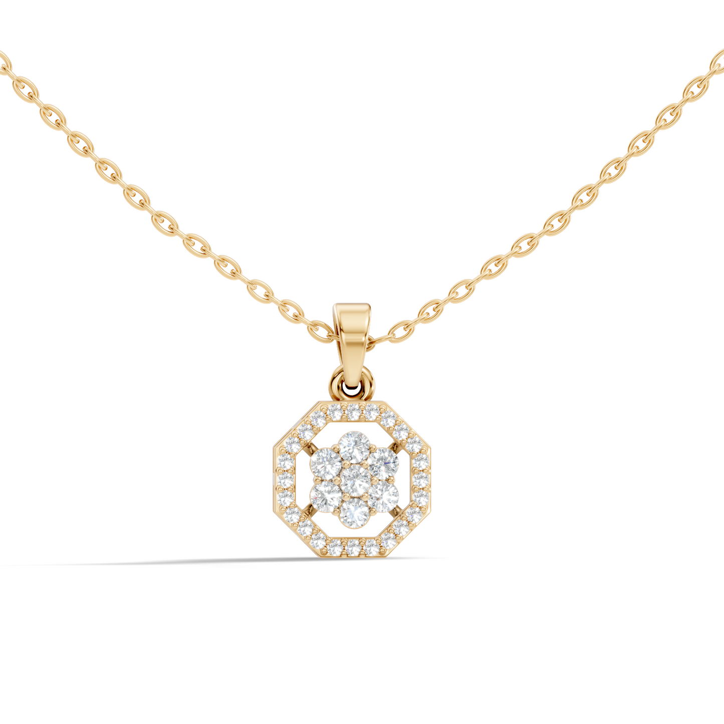 Elegant Round Cut Diamond Pendant In 14K Gold Affordable Gift for Women - HIGHCARAT DIAMONDS
