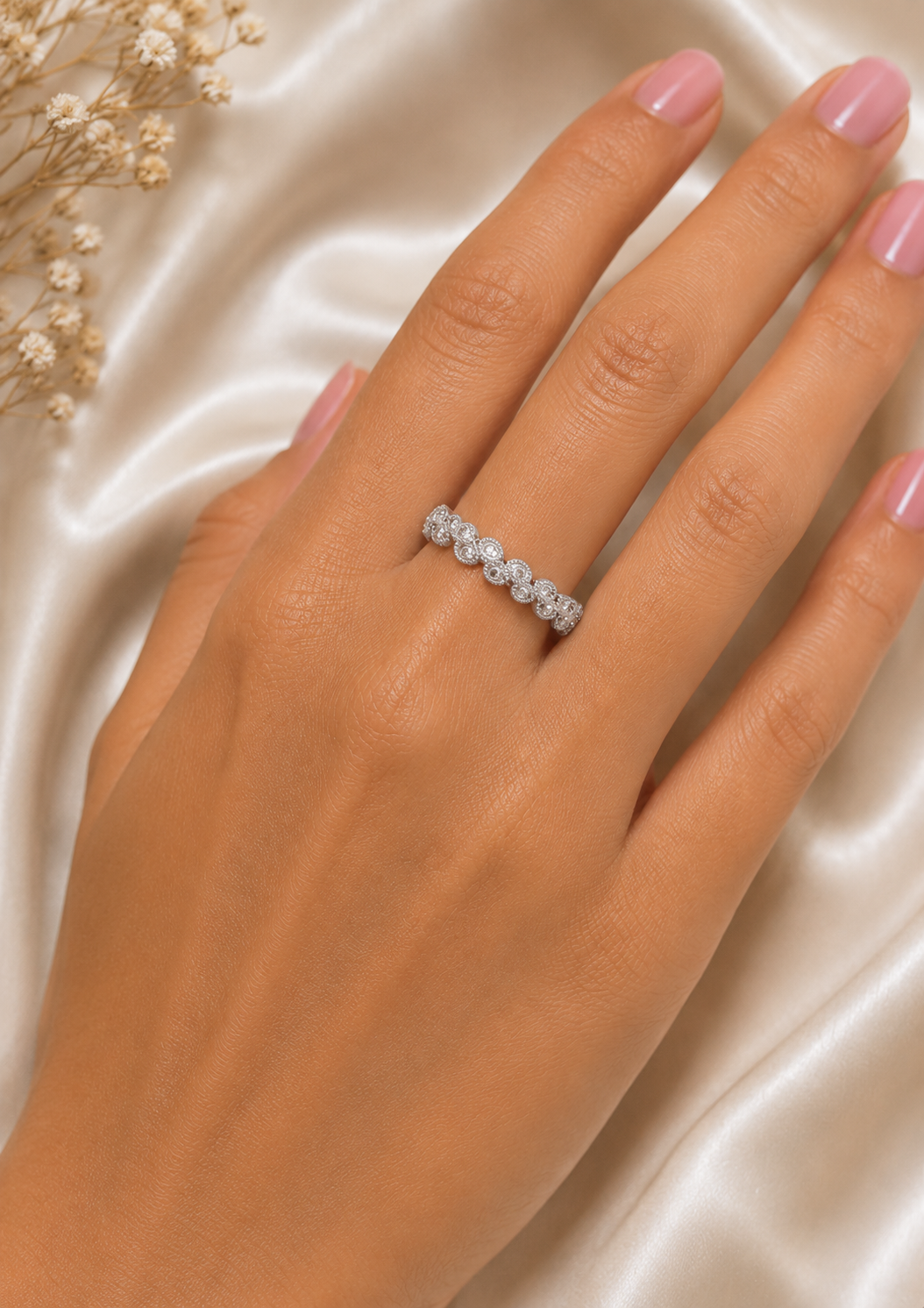 Round Cut Personalized Diamond Eternity Band Ring For Her in 14KT Solid Gold - HIGHCARAT DIAMONDS