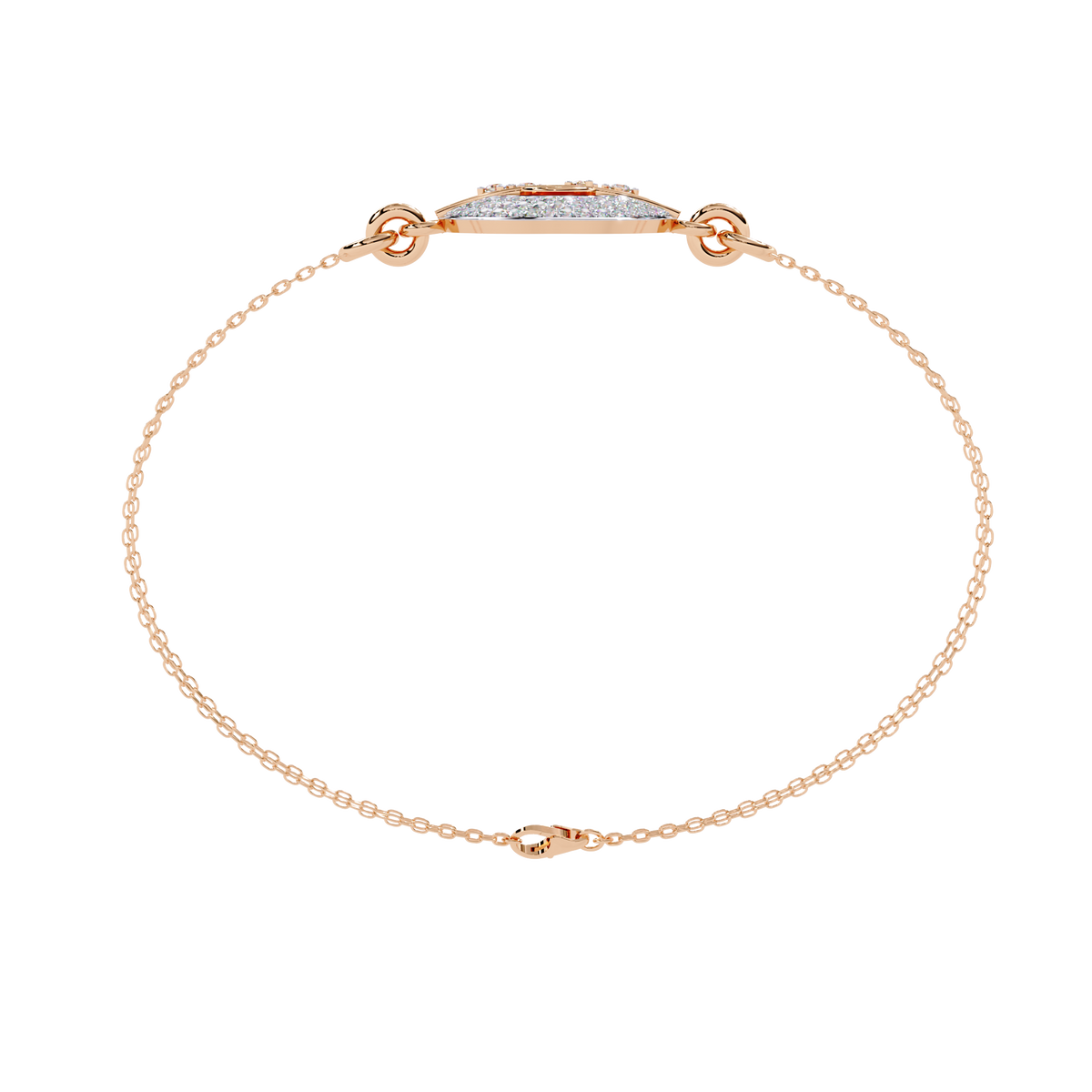 Round Cut Top Grade Diamond Unique 14k Solid Rose Gold Minimalist Handcrafted Cuff Bracelet For Women's - HIGHCARAT DIAMONDS