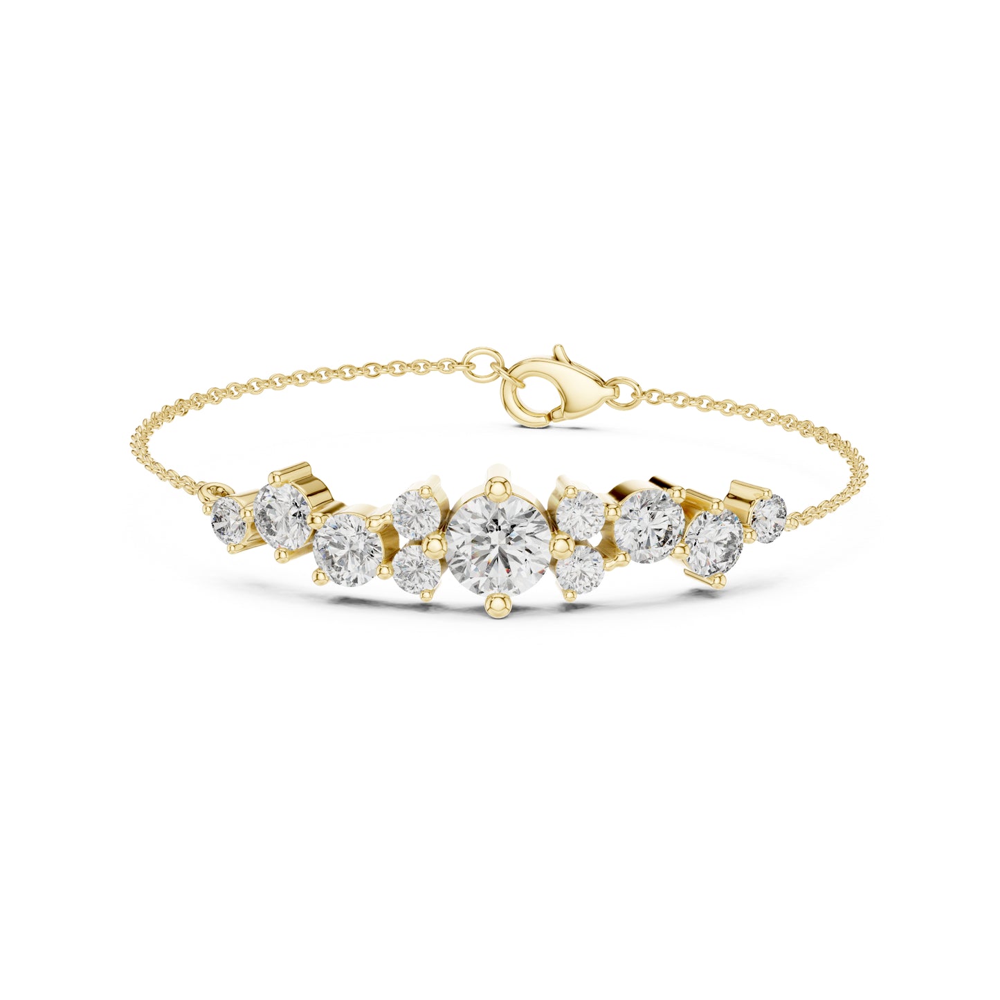 Vintage 3.08 Ct Round Cut White Colorless Diamond Prong Set Minimalist Stacking Party Wear Line Bracelet - HIGHCARAT DIAMONDS