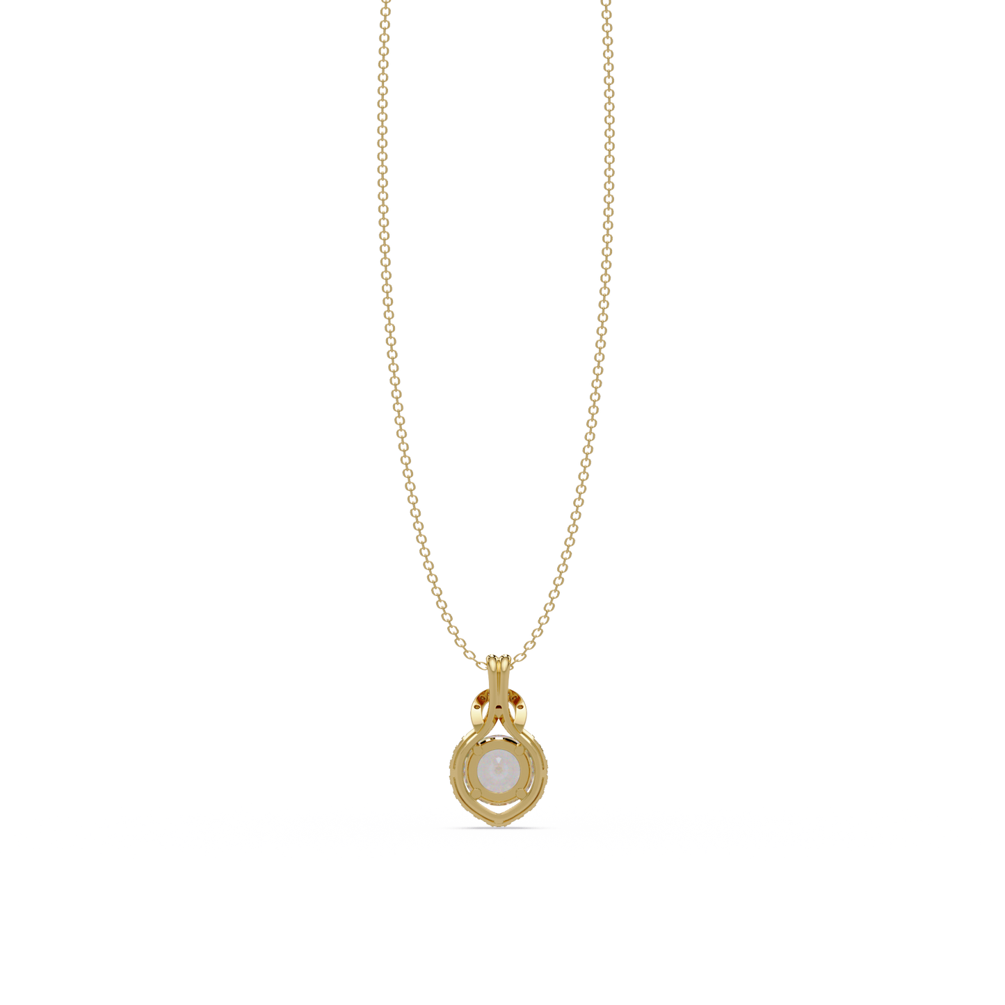 Round Lab Grown Diamond Halo Drop Pendant - HIGHCARAT DIAMONDS