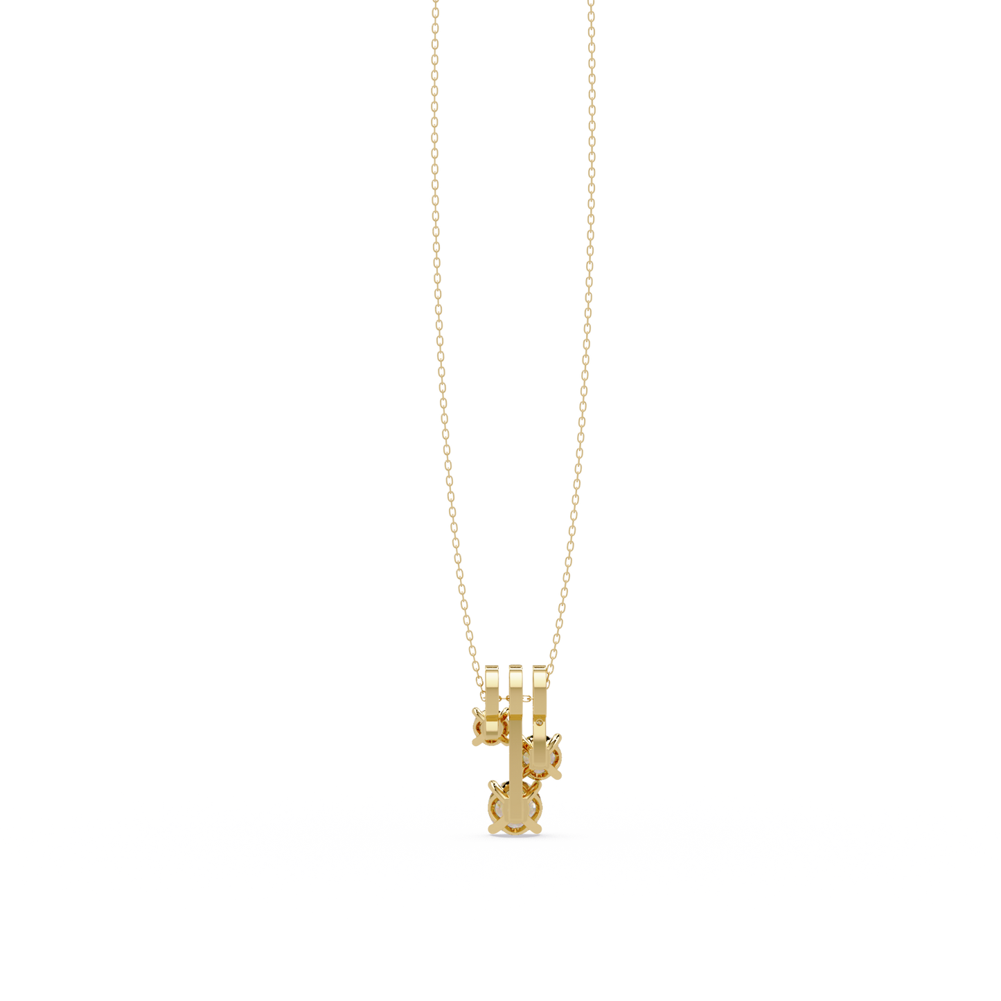 Round Lab Grown Diamond Layered Bar Pendant Necklace - HIGHCARAT DIAMONDS