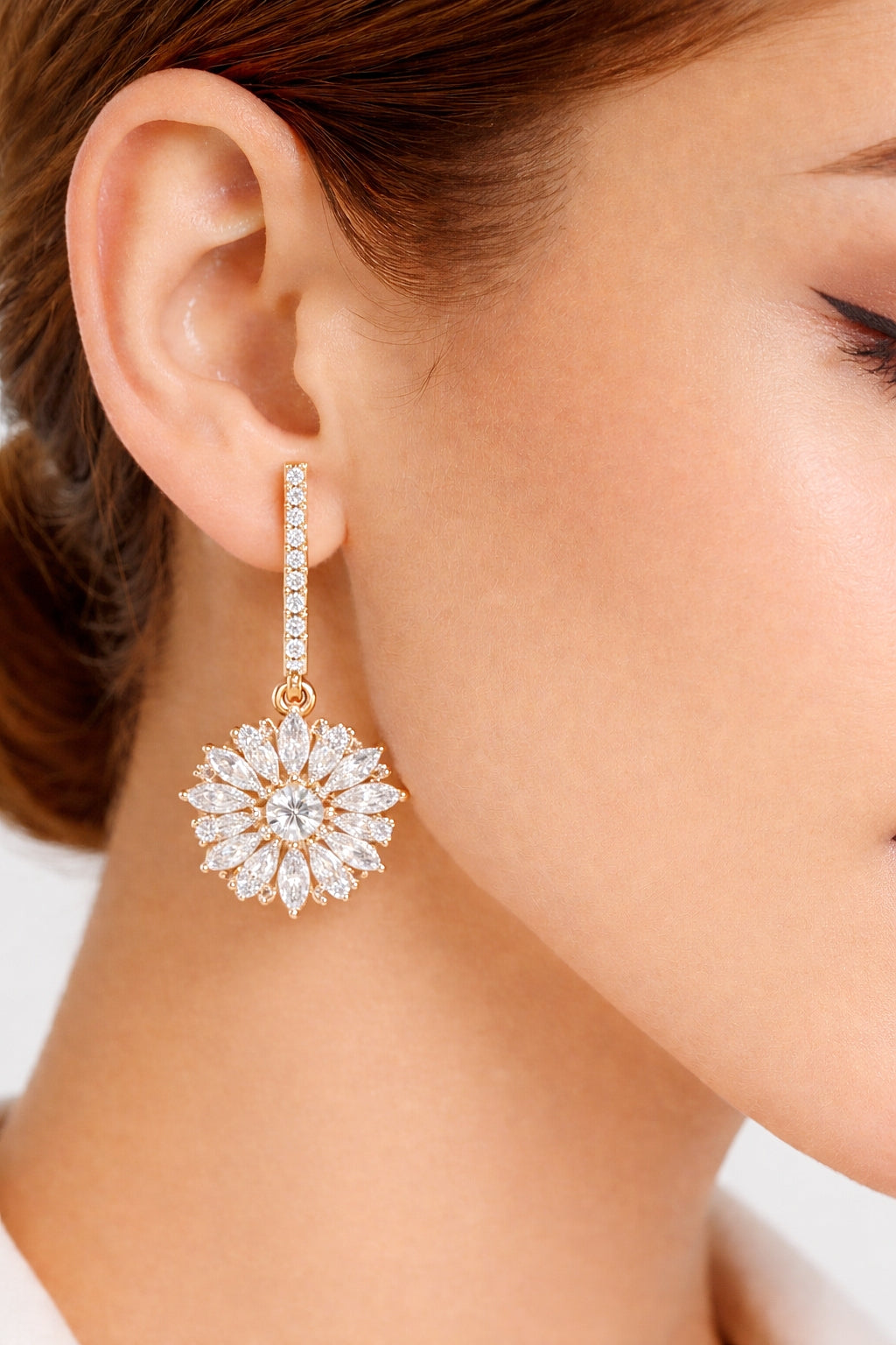 Round & Marquise Shape 2.14 Ct Lab Grown & Natural Diamond Staking Sparkling Diamond Earrings - HIGHCARAT DIAMONDS #wearthelook