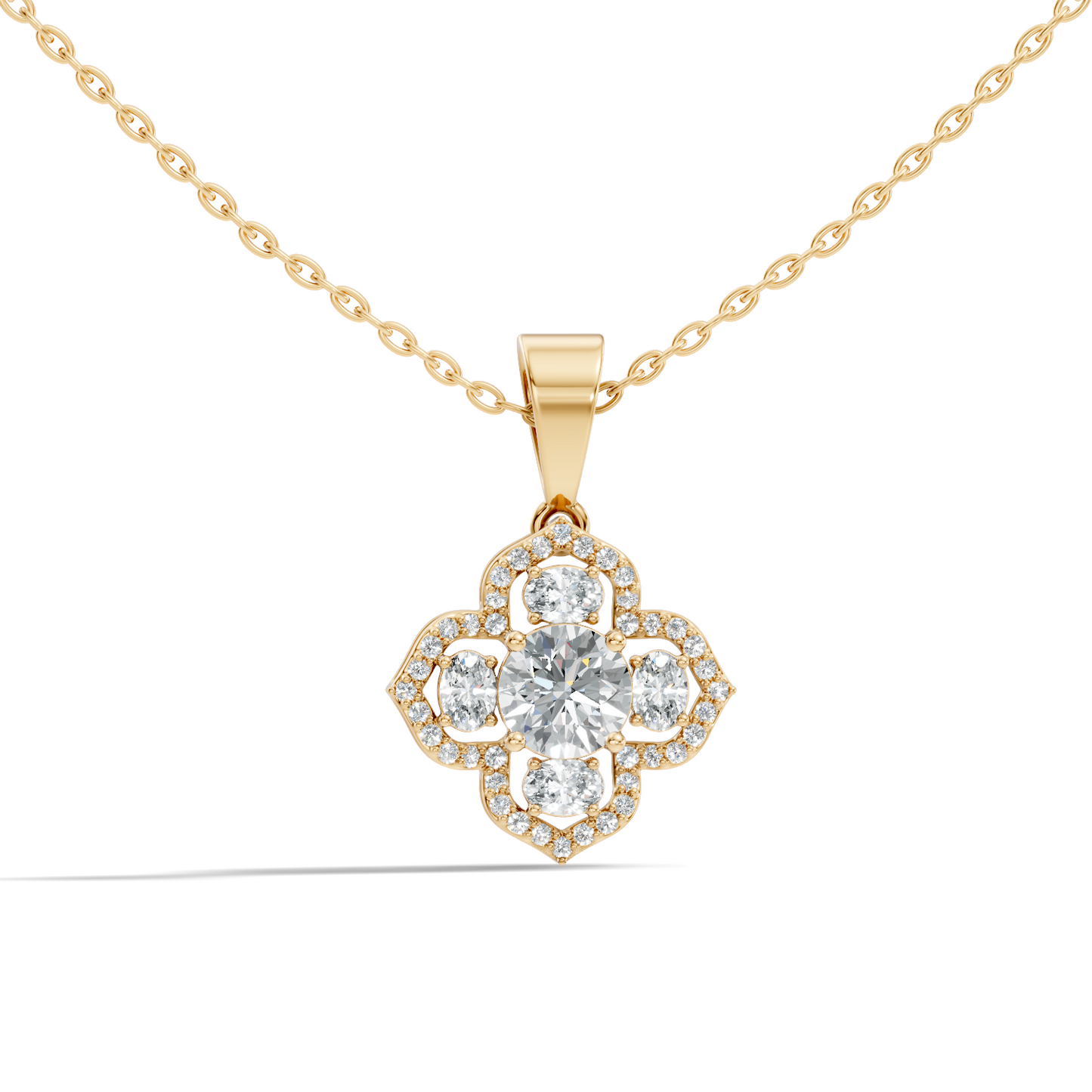 1.72 Ct Stunning Round-Oval Shape Lab Grown Diamond Sparkling Diamond Pendant For Her - HIGHCARAT DIAMONDS