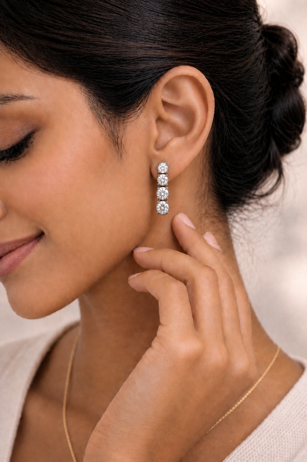 Round Shape Lab Grown Diamond Unique Drop Earring - HIGHCARAT DIAMONDS