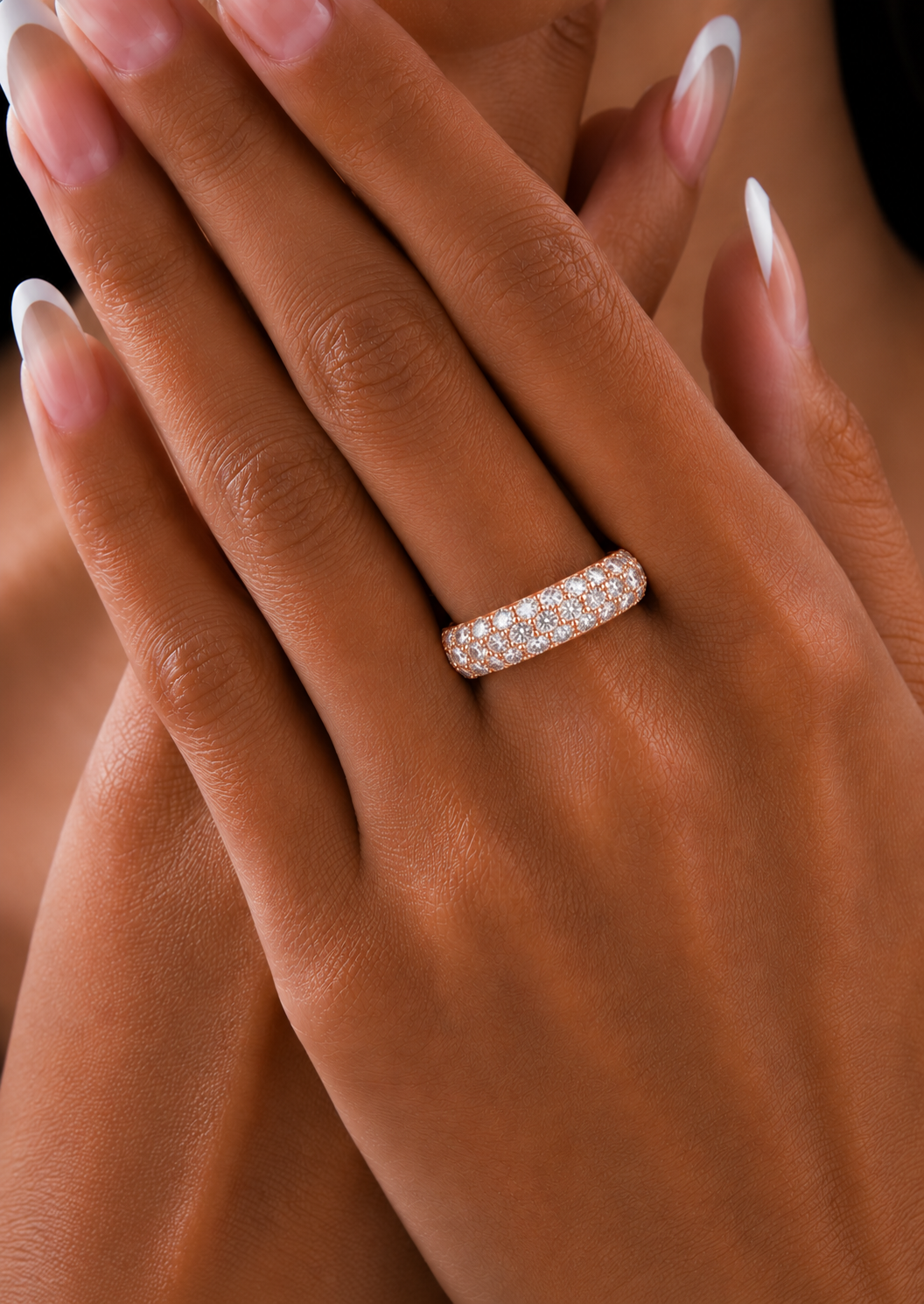 Round Shape Lab or Natural Diamond Eternity Band Solid Gold Full Eternity Wedding Band For - HIGHCARAT DIAMONDS