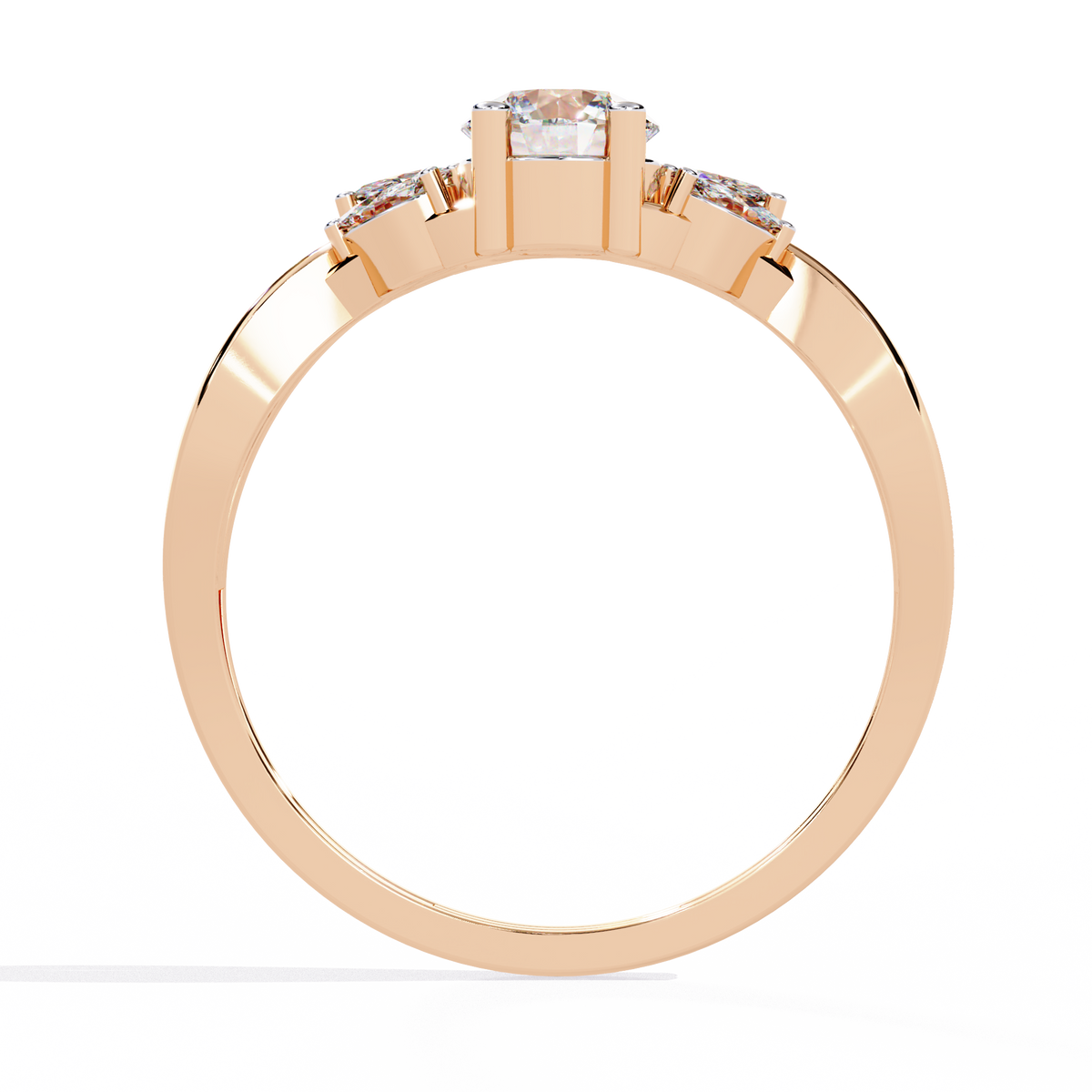 Round and Marquise Cut Lab Grown Diamond Handcrafted Promise Ring For Women's - HIGHCARAT DIAMONDS