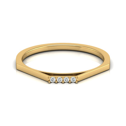 Lab Or Natural Diamond Shaped Round Diamond Band Ring In 14K Solid Gold Gift For Her