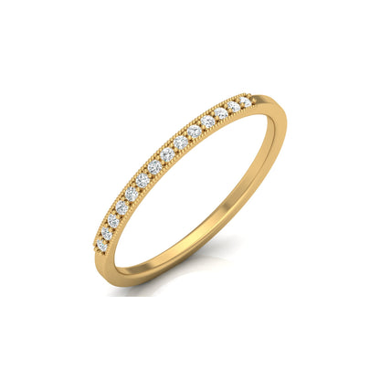 Labgrown Round Shaped Diamond Daily Use Band Ring for Her Elegant & Timeless