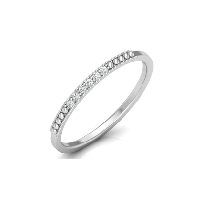 Minimalist Round Shaped Diamond Wedding Band Ring In 18K Solid Gold For Women's