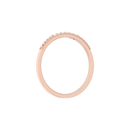 Minimalist Round Shaped Diamond Wedding Band Ring In 18K Solid Gold For Women's
