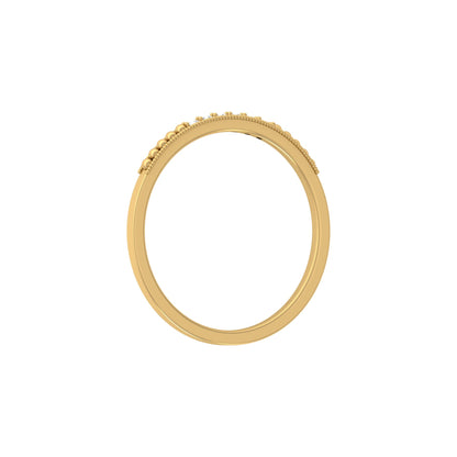 Minimalist Round Shaped Diamond Wedding Band Ring In 18K Solid Gold For Women's