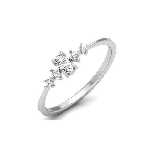 Minimalist 0.17 CT Round And Oval Labgrown Diamond Stackable  Band Ring For Women's