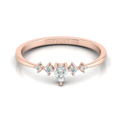 Elegant Round And Pear Shaped Diamond Band Ring Cute & Comfortable  Perfect Gift For Sister