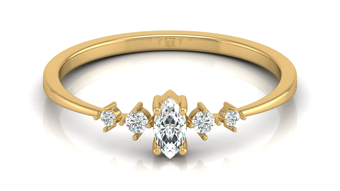 0.16 CT Round And Marquise Lab OR Natural Diamond Band Ring Anniversary Special