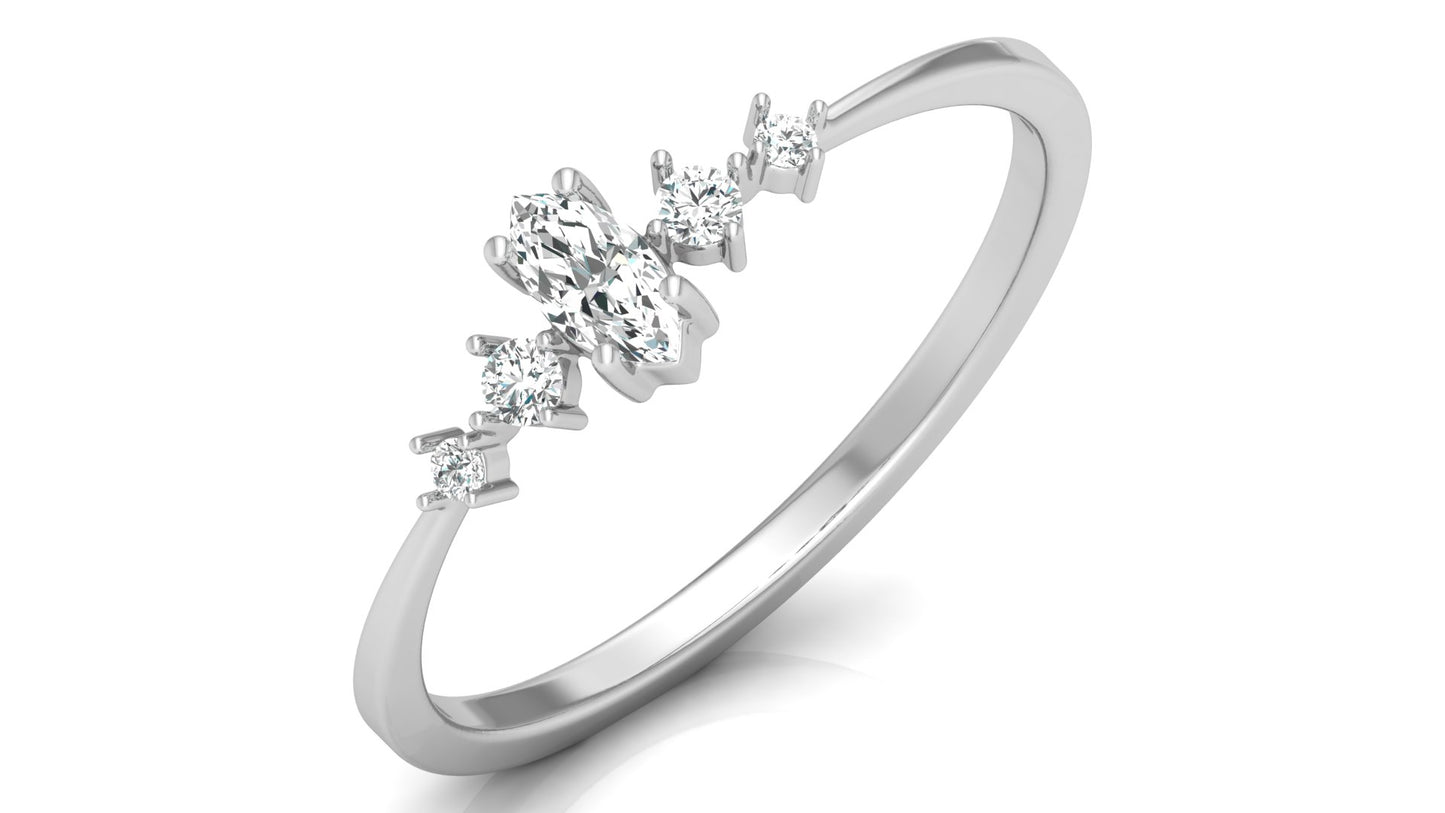0.16 CT Round And Marquise Lab OR Natural Diamond Band Ring Anniversary Special