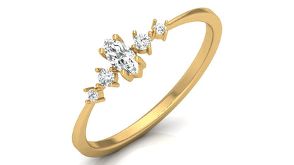 0.16 CT Round And Marquise Lab OR Natural Diamond Band Ring Anniversary Special