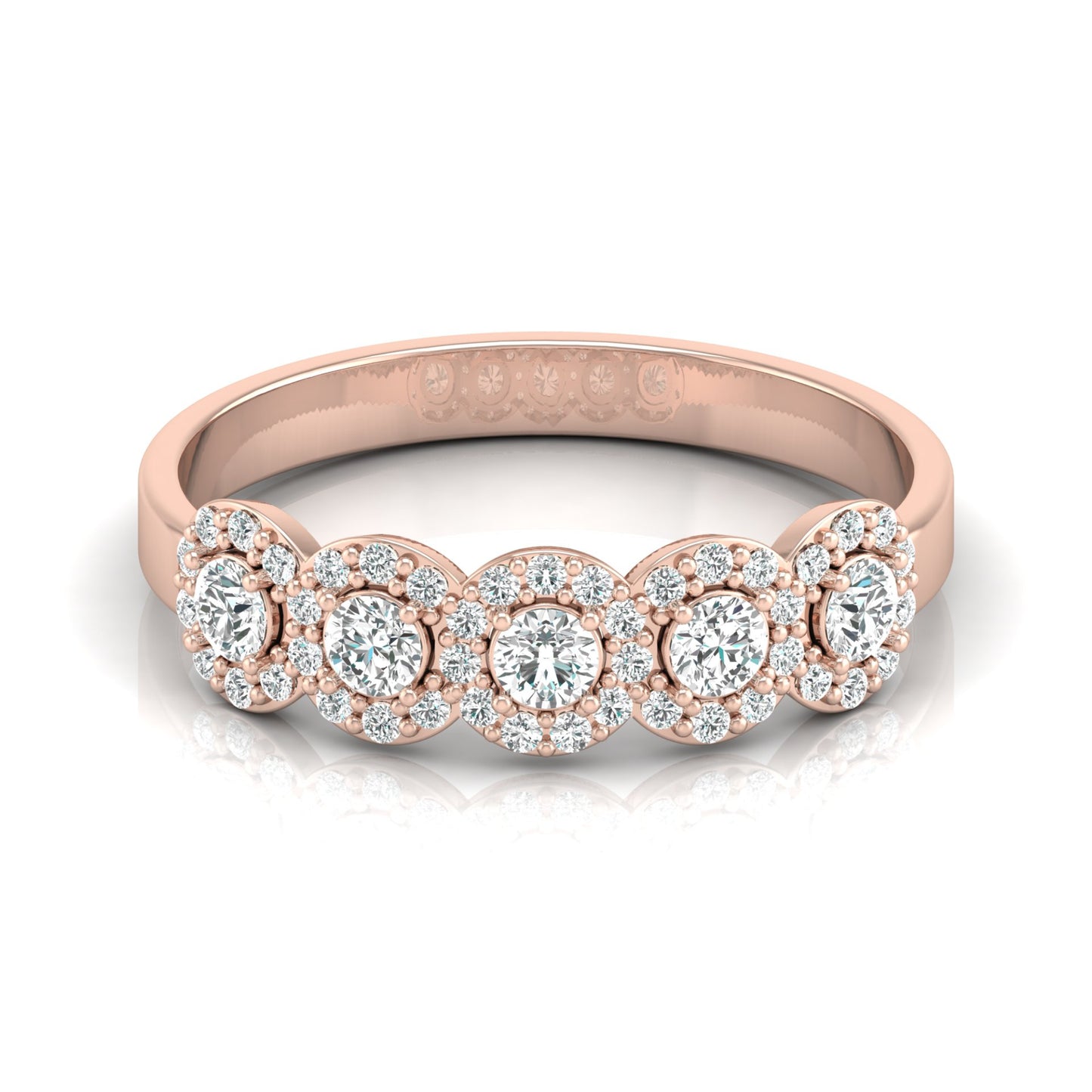 0.45 Carat Round Shaped Diamond Band Stunning Eternity Diamond Band Rings in 14K Solid Gold