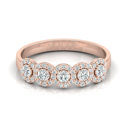 0.45 Carat Round Shaped Diamond Band Stunning Eternity Diamond Band Rings in 14K Solid Gold