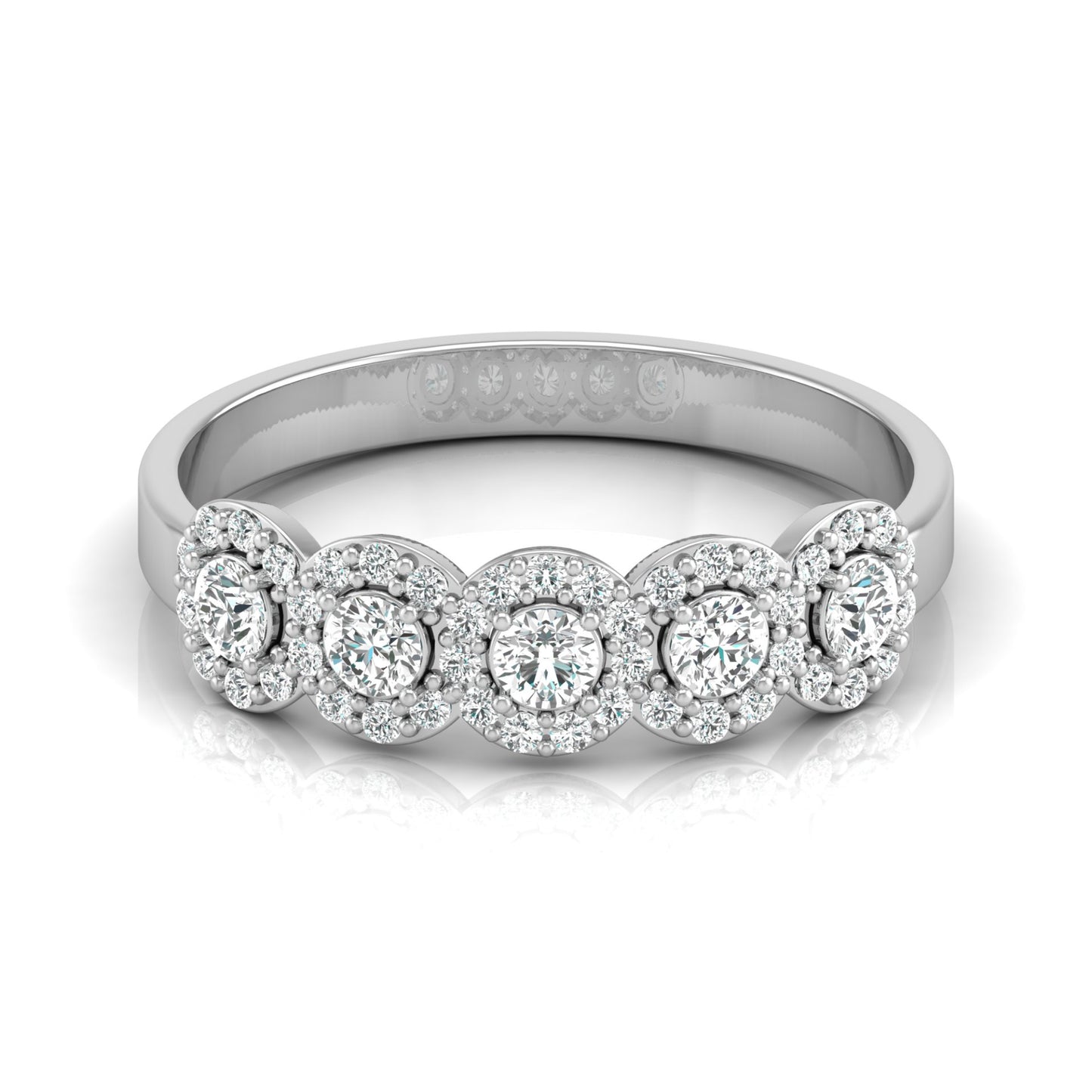 0.45 Carat Round Shaped Diamond Band Stunning Eternity Diamond Band Rings in 14K Solid Gold