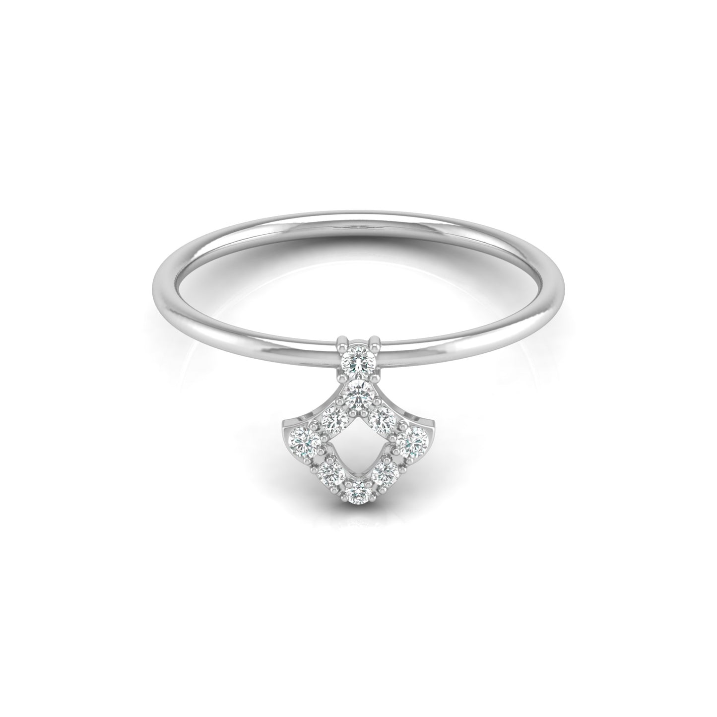 Unique Round Cut Diamond Ring For Her Modern Delicate In 14K gold Light & Stylish