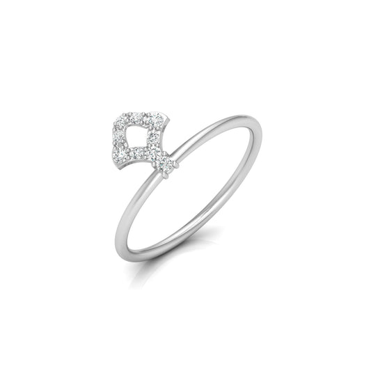 Unique Round Cut Diamond Ring For Her Modern Delicate In 14K gold Light & Stylish