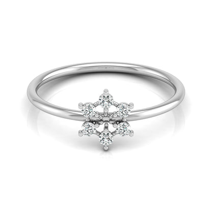 0.16 Carat Floral Diamond Wedding Ring Affordable Round Diamond Band for Women in Solid Gold