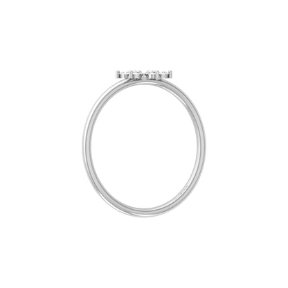 0.16 Carat Floral Diamond Wedding Ring Affordable Round Diamond Band for Women in Solid Gold