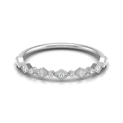 Lab Grown Diamond Eternity Wedding Band In 14K Solid Gold Round Cut Vintage Ring for Women's