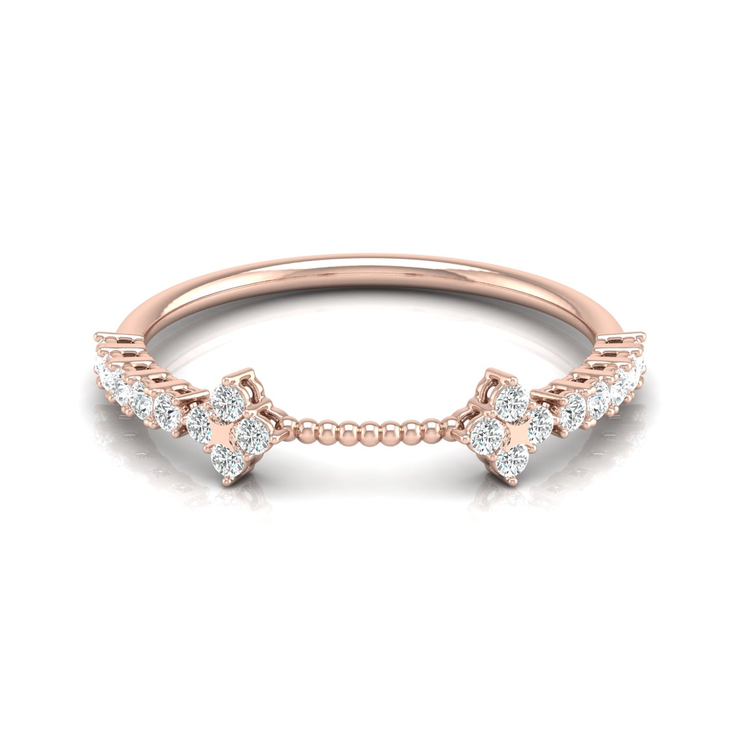 0.23 CT Round Diamond Band Ring Affordable Lab-Grown Diamond Ring in Solid Gold