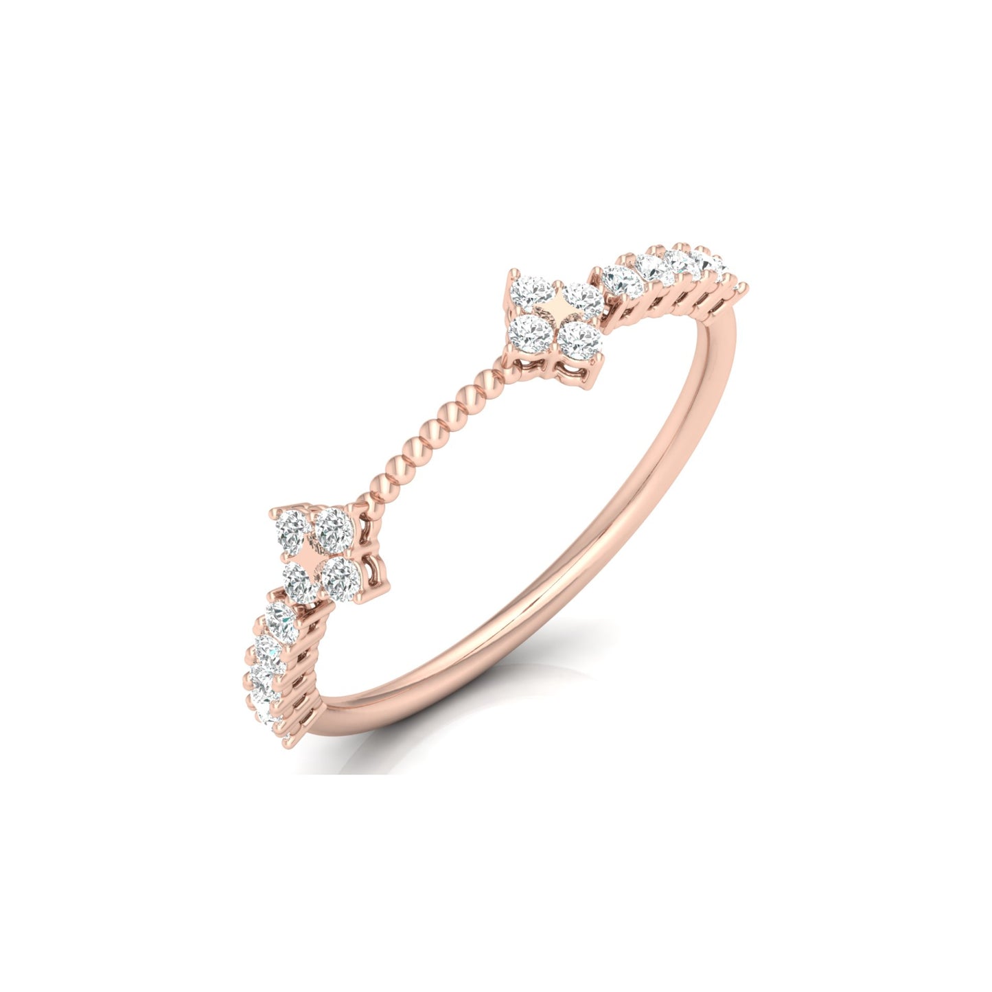 0.23 CT Round Diamond Band Ring Affordable Lab-Grown Diamond Ring in Solid Gold