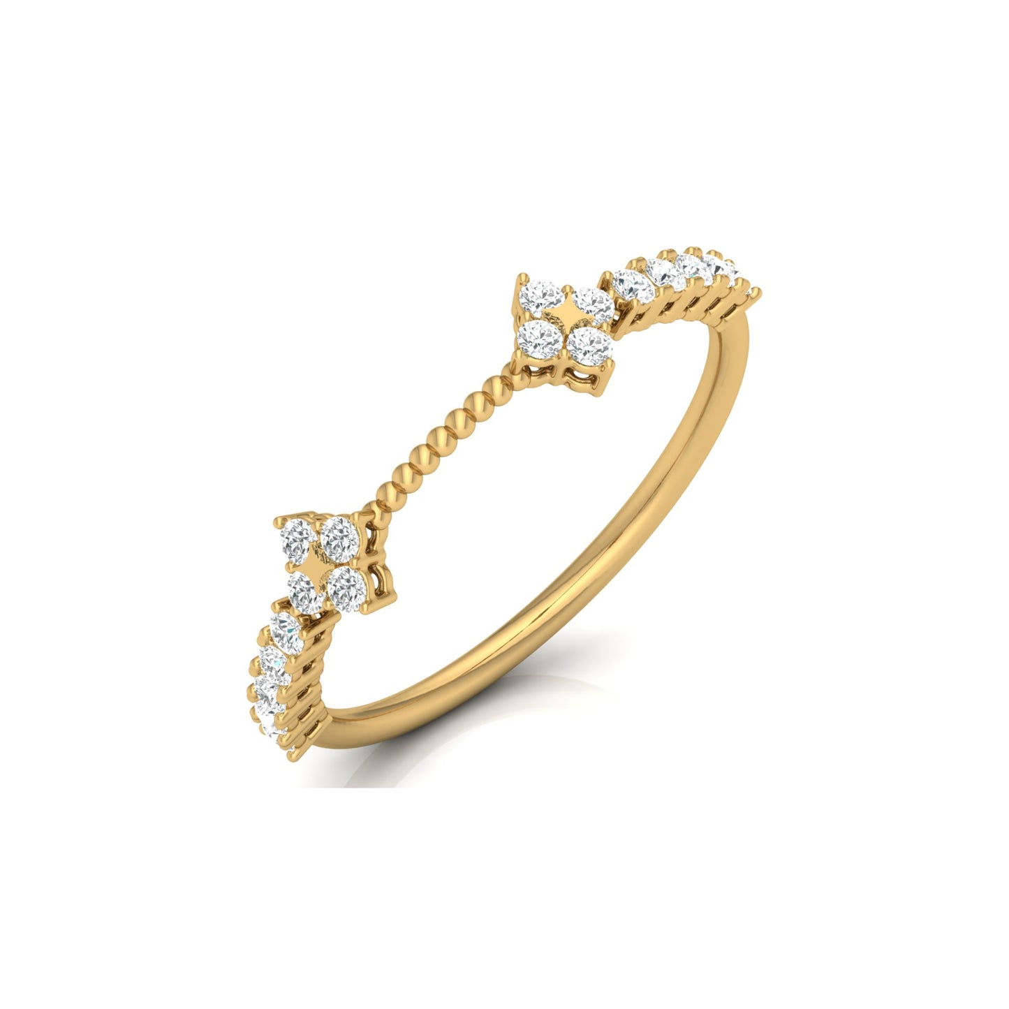 0.23 CT Round Diamond Band Ring Affordable Lab-Grown Diamond Ring in Solid Gold