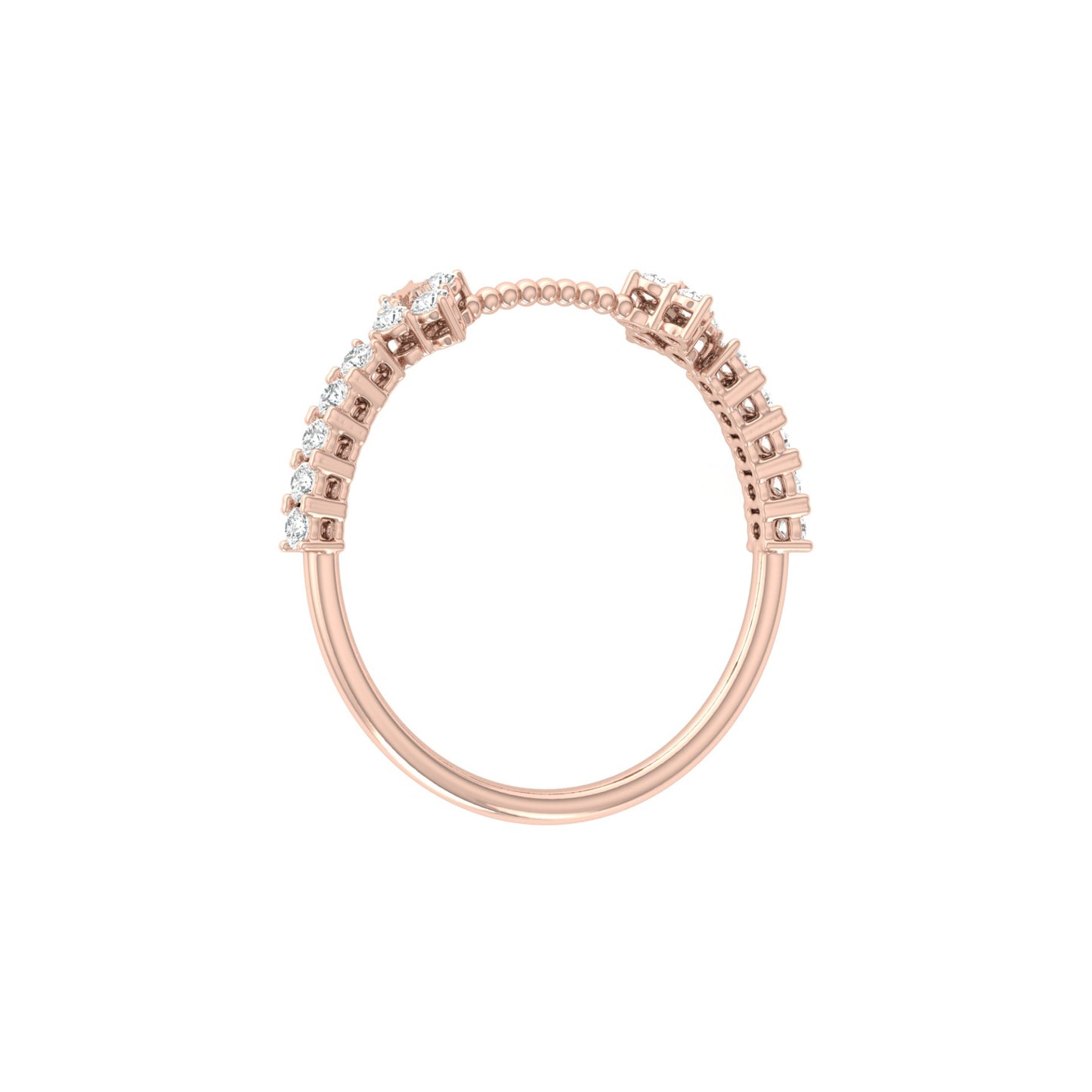 0.23 CT Round Diamond Band Ring Affordable Lab-Grown Diamond Ring in Solid Gold