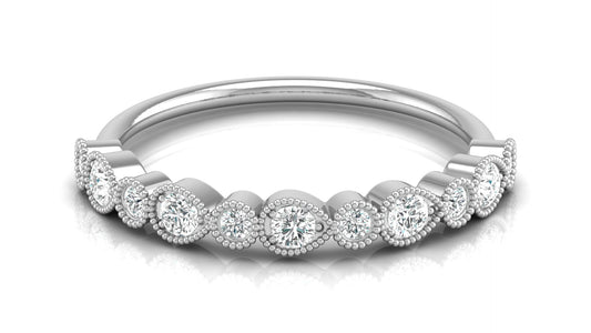 Mom's Dainty Diamond Wedding Band 14k Gold Stackable Ring Minimalist Jewelry Gift