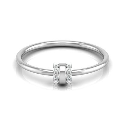 Minimalist Round Cut Diamond Ring for Her Elegant Everyday Jewelry in 10K Solid Gold