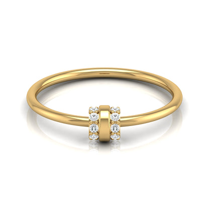 Minimalist Round Cut Diamond Ring for Her Elegant Everyday Jewelry in 10K Solid Gold