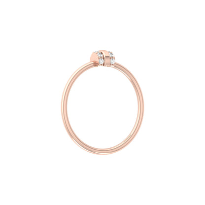 Minimalist Round Cut Diamond Ring for Her Elegant Everyday Jewelry in 10K Solid Gold