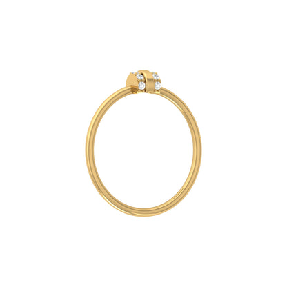 Minimalist Round Cut Diamond Ring for Her Elegant Everyday Jewelry in 10K Solid Gold