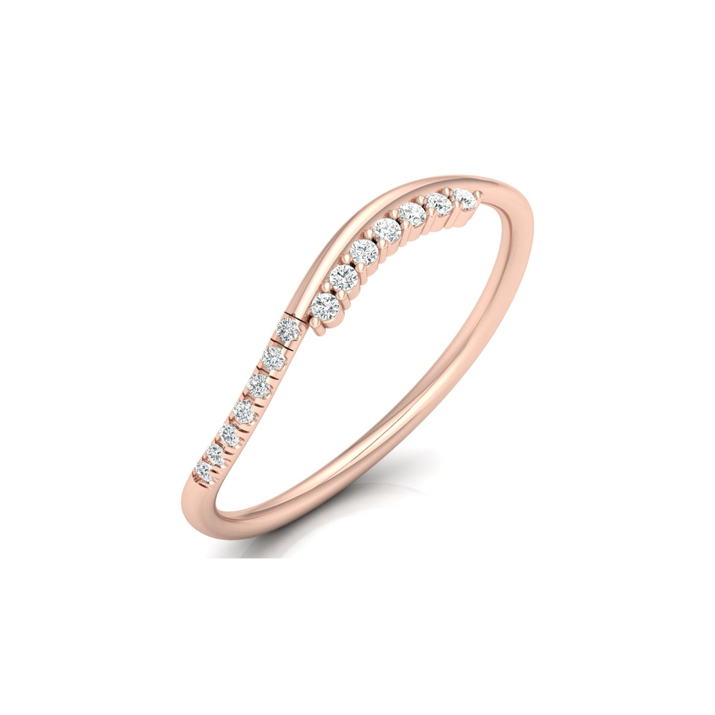 14K Solid Rose Gold Trending Diamond Band Ring Classic Elegance On A Budget