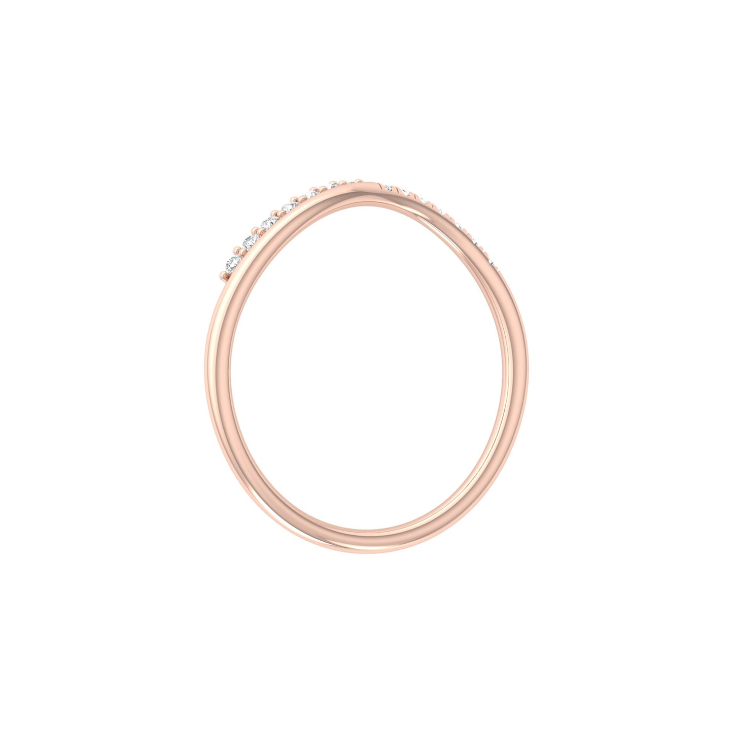 14K Solid Rose Gold Trending Diamond Band Ring Classic Elegance On A Budget