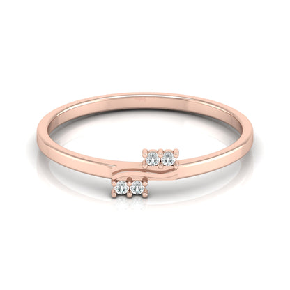 14KT Gold Plated  Round Diamond Band Ring For Minimalist Jewelry Lovers